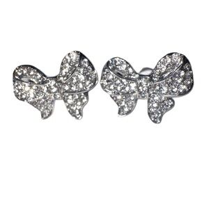 Elegant Silver Bow Earrings